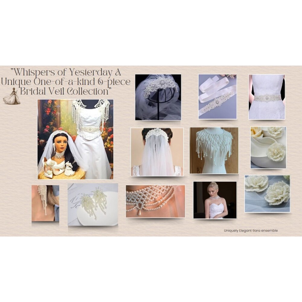 Whispers of Yesterday a Unique One-Of-A-Kind 6-piece Bridal Headpiece Collection